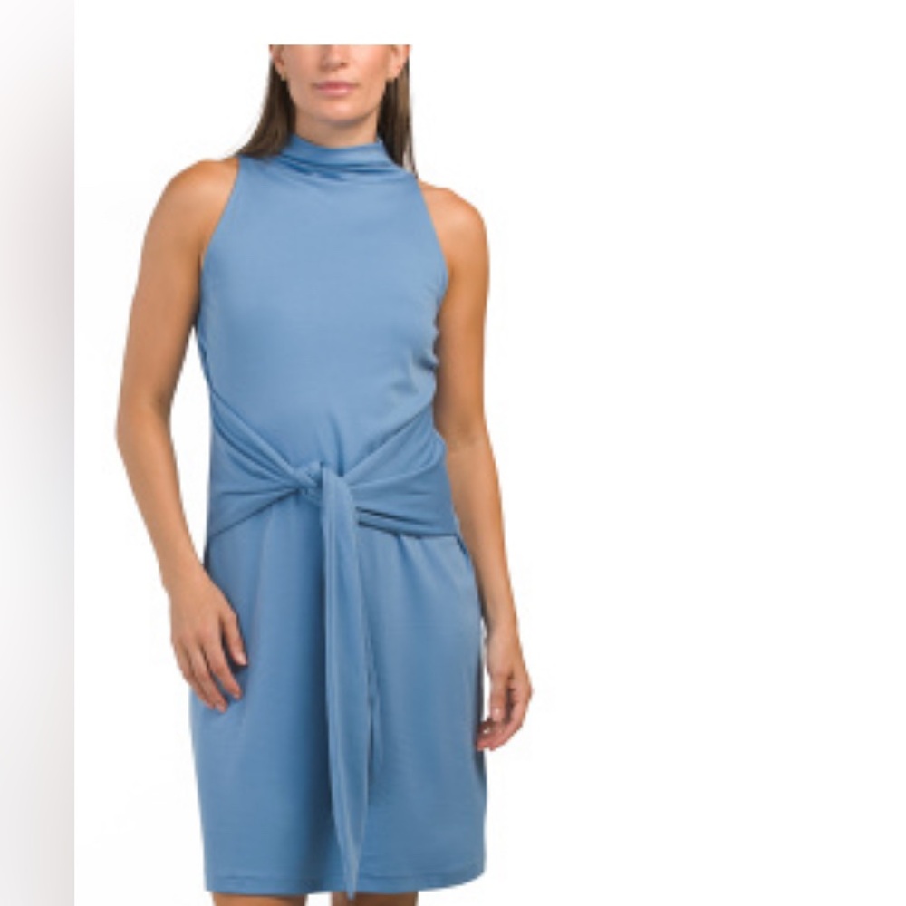 NWOT Vince Blue Sleeveless Tie-Front Dress size Xs